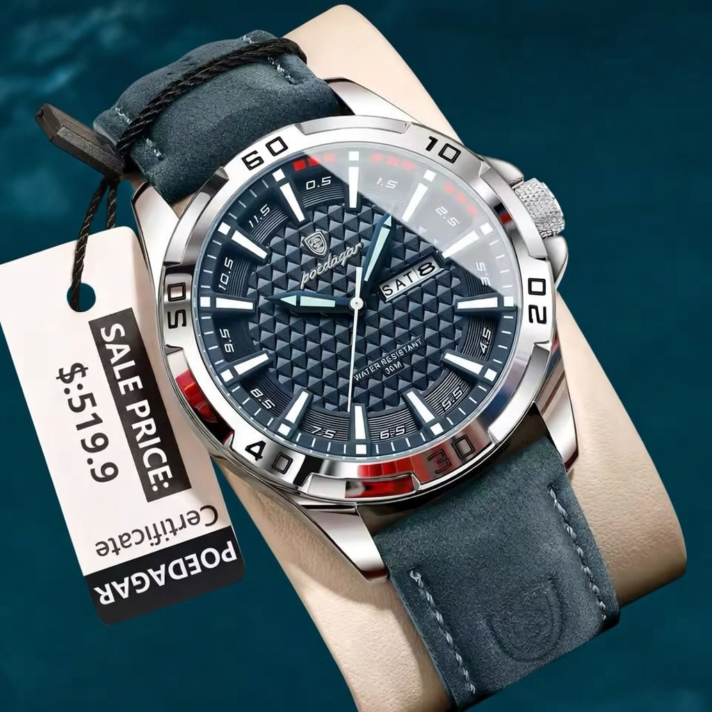 POEDAGAR Luxury Waterproof Quartz Watch for Men