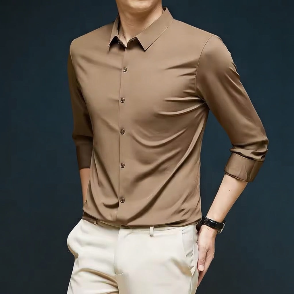 Men’s Premium Stretch Dress Shirt – Silky Comfort Fit