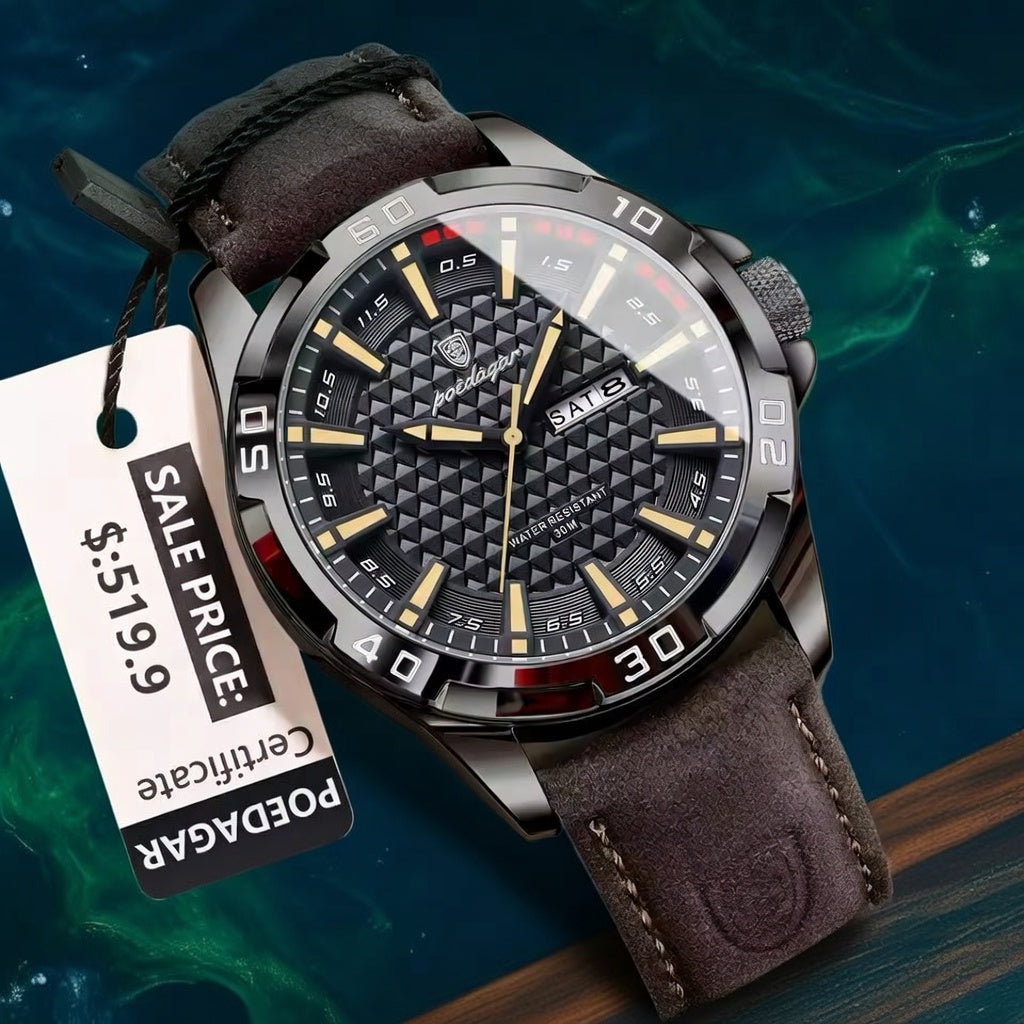 POEDAGAR Luxury Waterproof Quartz Watch for Men