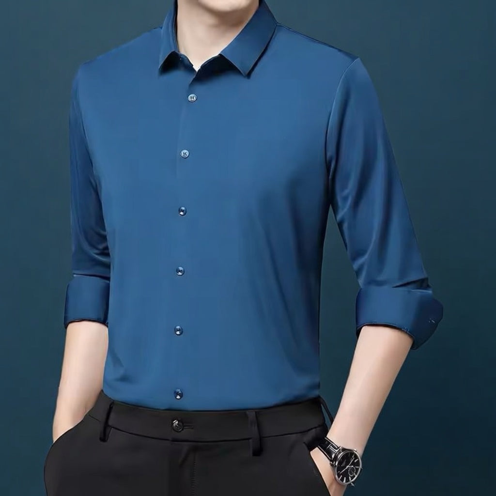 Men’s Premium Stretch Dress Shirt – Silky Comfort Fit