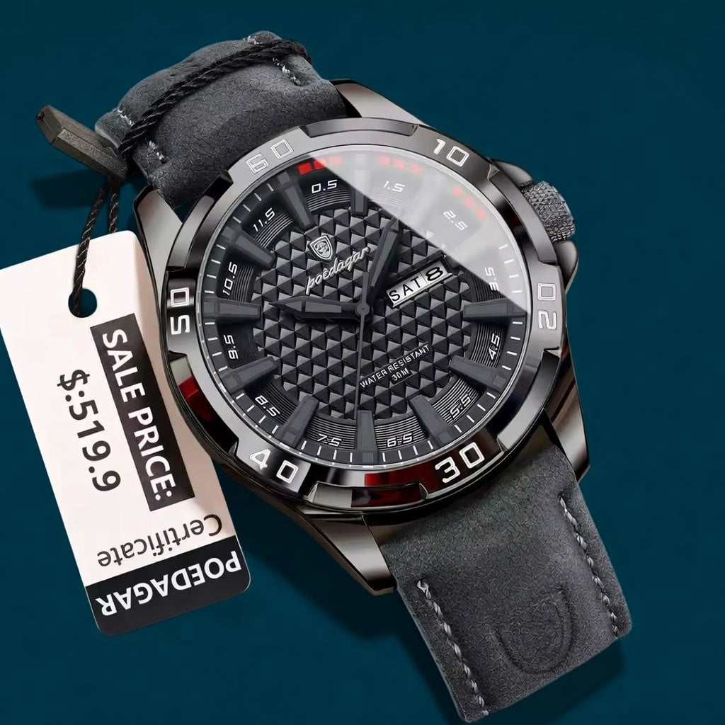 POEDAGAR Luxury Waterproof Quartz Watch for Men
