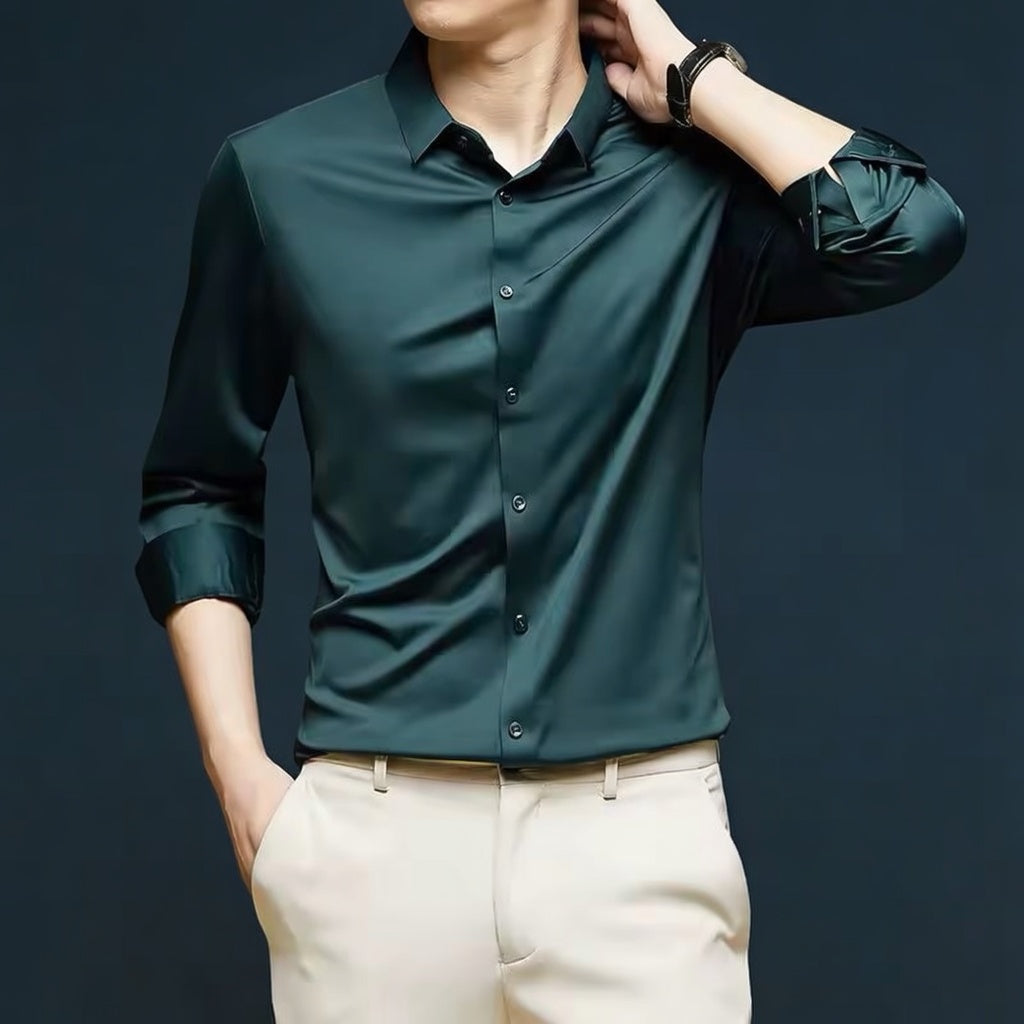 Men’s Premium Stretch Dress Shirt – Silky Comfort Fit