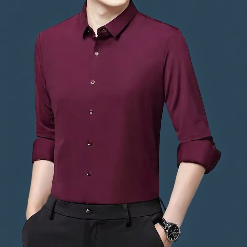 Men’s Premium Stretch Dress Shirt – Silky Comfort Fit